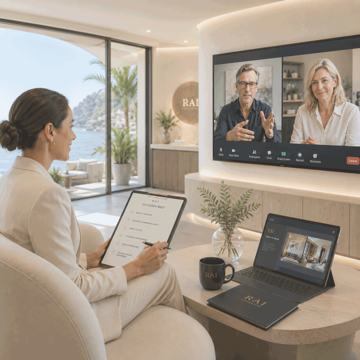 RAI Consulting advising a client remotely and in person